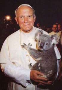 papa giovanni paolo II con orsetto