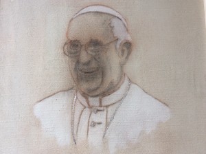 Papa Francesco - ritratto del Maestro Galeazzo Auzzi Firenze 2014 - Foto Franco Mariani (4)