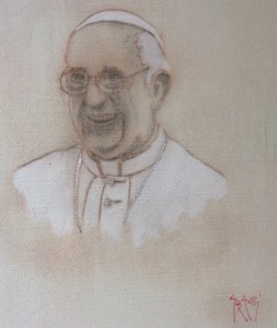 Papa Francesco - ritratto del Maestro Galeazzo Auzzi Firenze 2014 - Foto Franco Mariani (5)