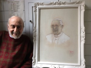 Papa Francesco - ritratto del Maestro Galeazzo Auzzi Firenze 2014 - Foto Franco Mariani (7)