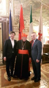 Cardinale Simoni e Presidente Albania con Nardella